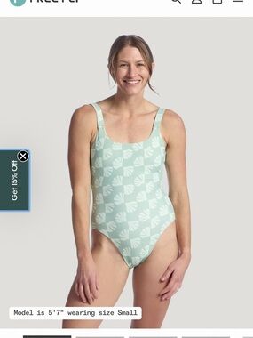 Freestyle Mint Green Patterned One-Piece Swimsuit